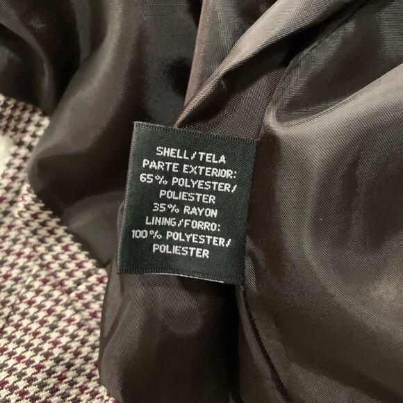 New East 5th Womens Gingham 5 Button Brown Blazer Jacket Size 14 NWT $180‎ - Picture 6 of 8